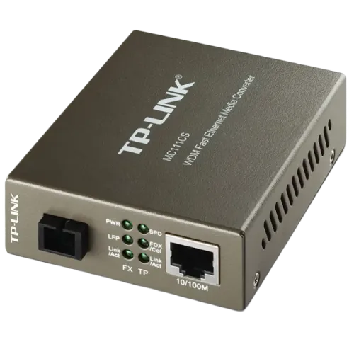 Медиаконвертер TP-Link MC111CS 10/100M RJ45 в 100M Single-Mode SC WDM, до 20 км
