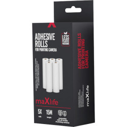 Термобумага Maxlife Adhesive Roll Set для камеры печати, 5 рулонов White