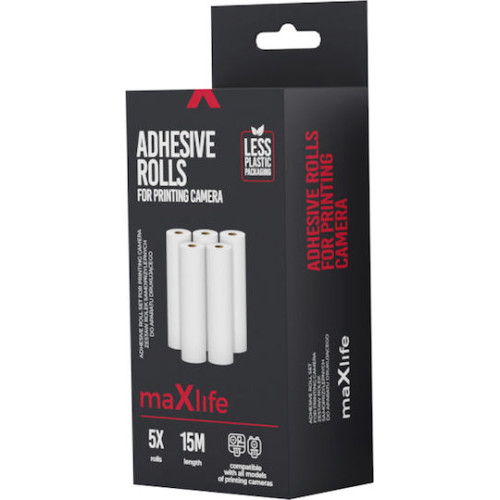 Термобумага Maxlife Adhesive Roll Set для камеры печати, 5 рулонов White Термобумага Maxlife Adhesive Roll Set для камеры печати, 5 рулонов White