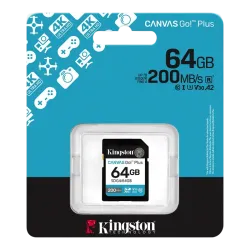 64GB SDXC Card (Class 10) UHS-I, U3, V30 Kingston Canvas Go! Plus Gen 4