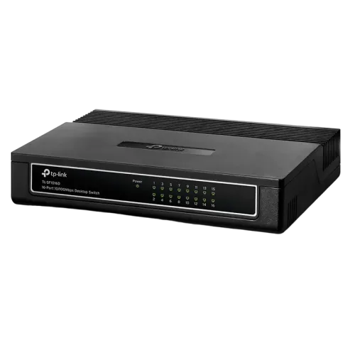 Сетевой коммутатор TP-LINK TL-SF1016D 16 портов Fast Ethernet Чёрный Сетевой коммутатор TP-LINK TL-SF1016D 16 портов Fast Ethernet Чёрный
