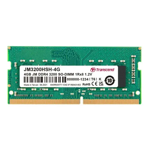 Оперативная память Transcend JetRam 4 ГБ DDR4-3200 SO-DIMM, PC4-25600, CL22, 1Rx8, 1.2 В