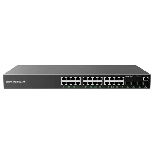 Коммутатор Grandstream GWN7803 24 порта Gigabit PoE + 4 SFP Черный Коммутатор Grandstream GWN7803 24 порта Gigabit PoE + 4 SFP Черный