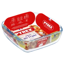 Форма для выпечки Pyrex 211B100 AirFryer, стеклянная, квадратная, 20 см, прозрачная