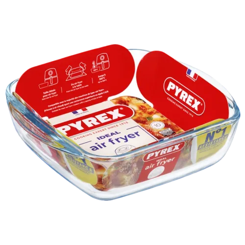 Форма для выпечки Pyrex 211B100 AirFryer, стеклянная, квадратная, 20 см, прозрачная Форма для выпечки Pyrex 211B100 AirFryer, стеклянная, квадратная, 20 см, прозрачная