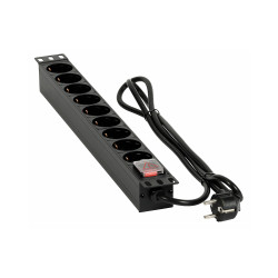 Блок распределения питания PDU 19" 1U, 9 розеток, 16 А, 1.8 м