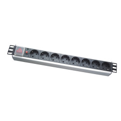 Блок распределения питания PDU 19" 1U, 8 розеток, 16 А, кабель 1.8 м