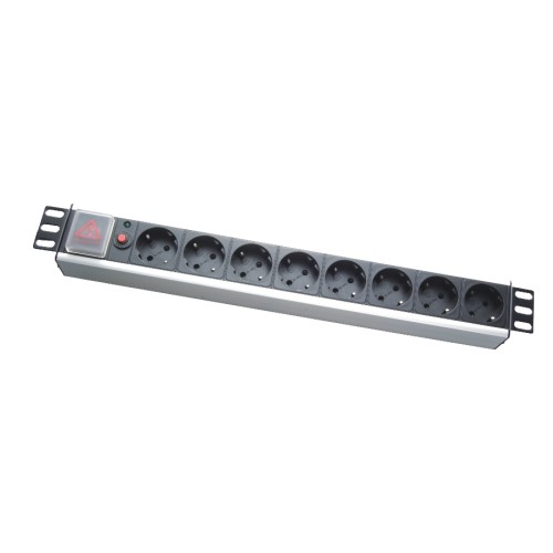 Блок распределения питания PDU 19" 1U, 8 розеток, 16 А, кабель 1.8 м Блок распределения питания PDU 19" 1U, 8 розеток, 16 А, кабель 1.8 м